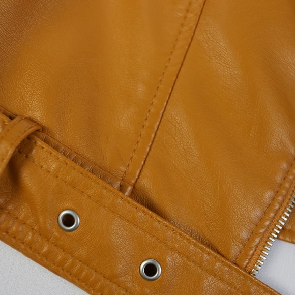 VEGAN LEATHE BIKER JACKET - Picture 6 of 7